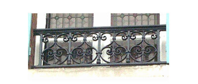 garde-corps, barre d'appui, appui de fenêtre, balustrade, en fonte moulée et fer forgé_LOISELET_BM